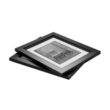 Load image into Gallery viewer, Set of black frames with matting.
