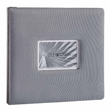 Load image into Gallery viewer, Single grey fabric scrapbook with 4x6 inch window for displaying a photo or other item.
