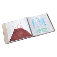 Load image into Gallery viewer, Open scrapbook showing childrens&#39; art.
