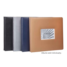 Load image into Gallery viewer, All scrapbook colors displayed together in caramel, navy and black leather and grey fabric- each album sold individually.
